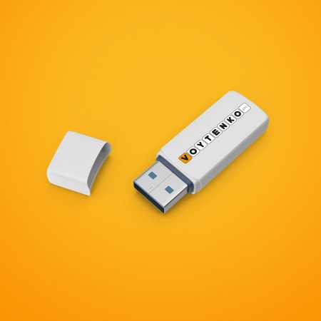 Флешка VOYTENKO.PRO в белом